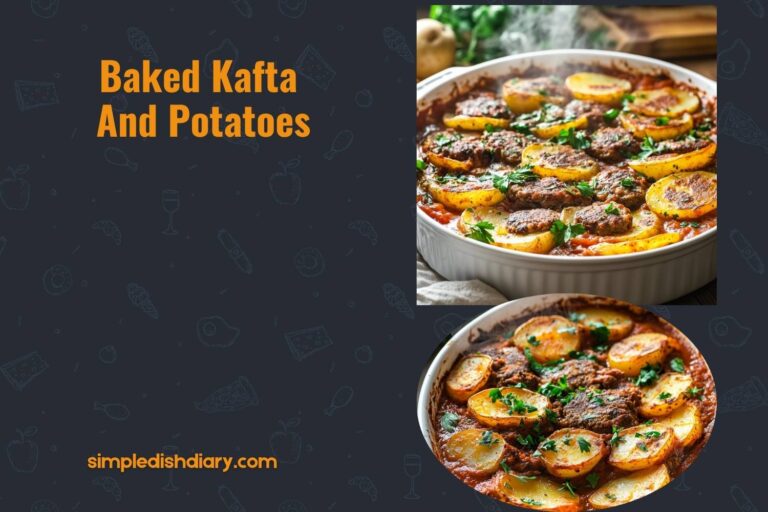 baked kafta and potatoes